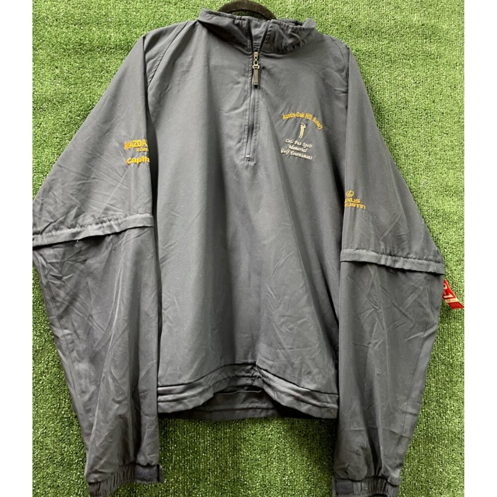 Austin Golf raincoat Blue Men's Size 2XL Zip 1/4 Logo Embroidered Oak Hill